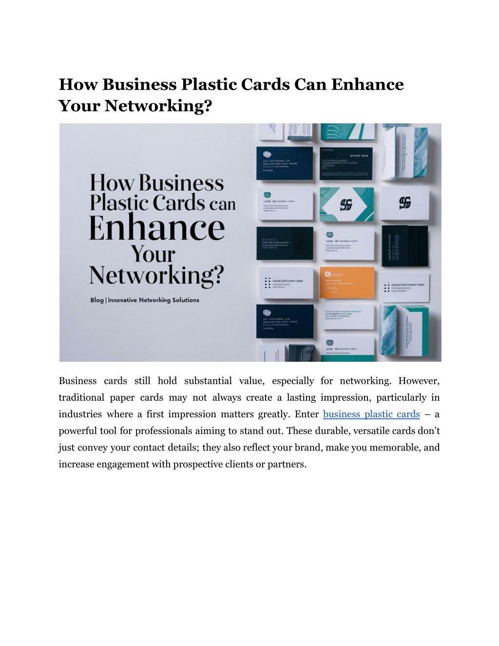 how business plastic cards can enhance your l.w