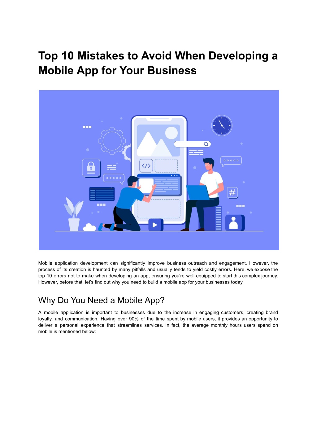 top 10 mistakes to avoid when developing a mobile l.w