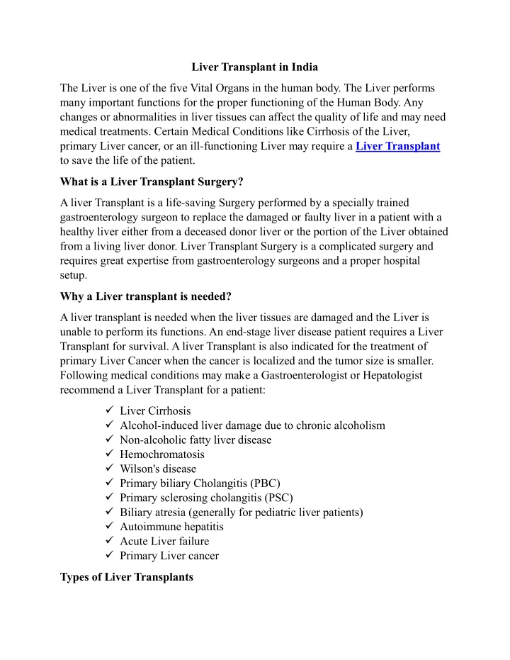 liver transplant in india n.w