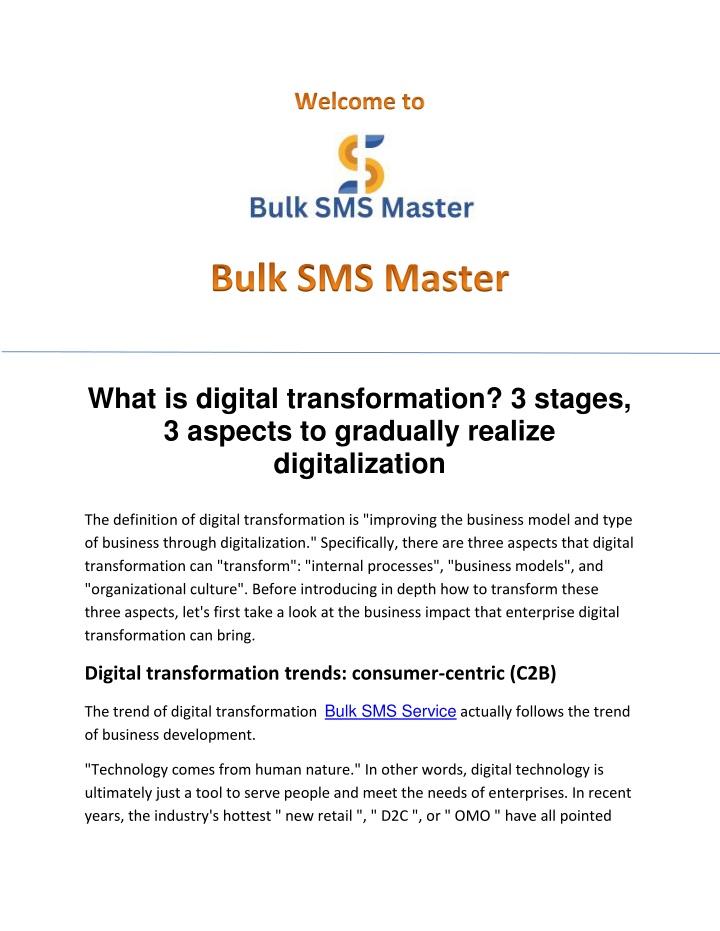 what is digital transformation 3 stages 3 aspects n.w