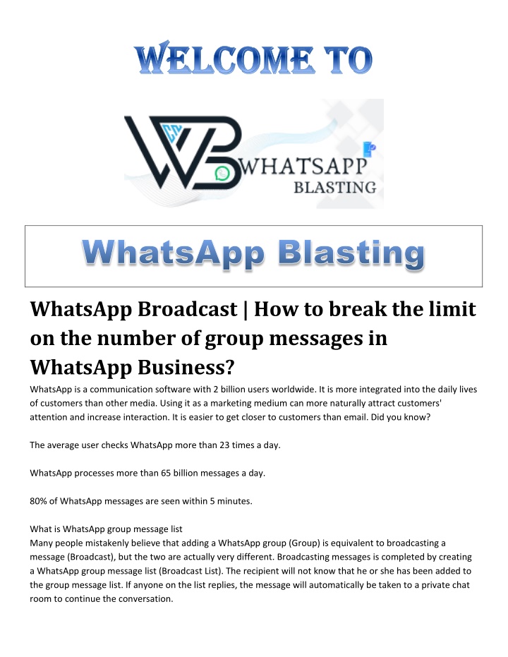 whatsapp broadcast how to break the limit n.w