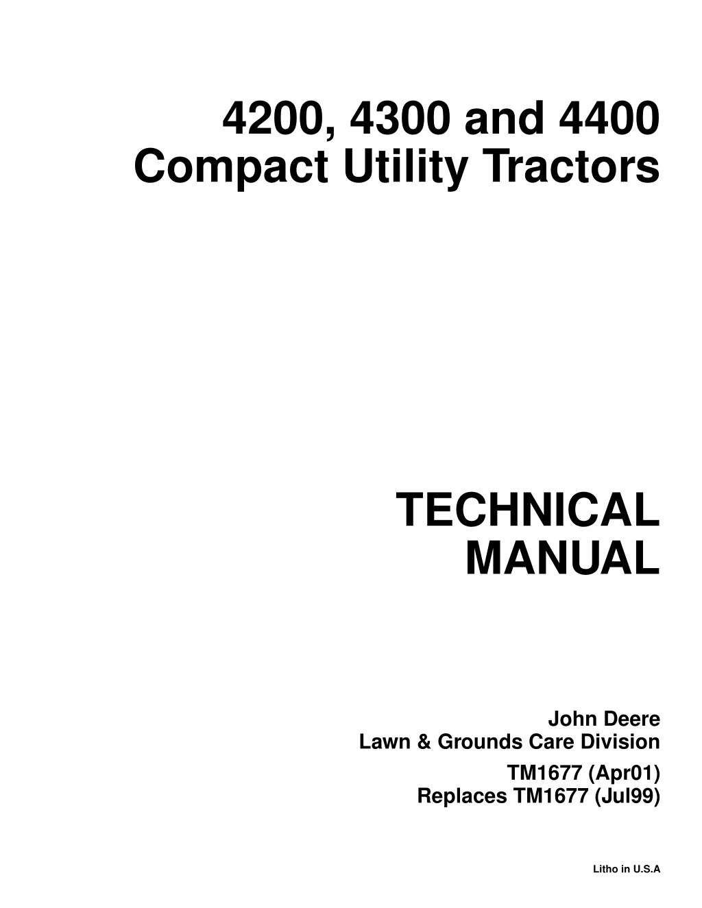 4200 4300 and 4400 compact utility tractors l.w