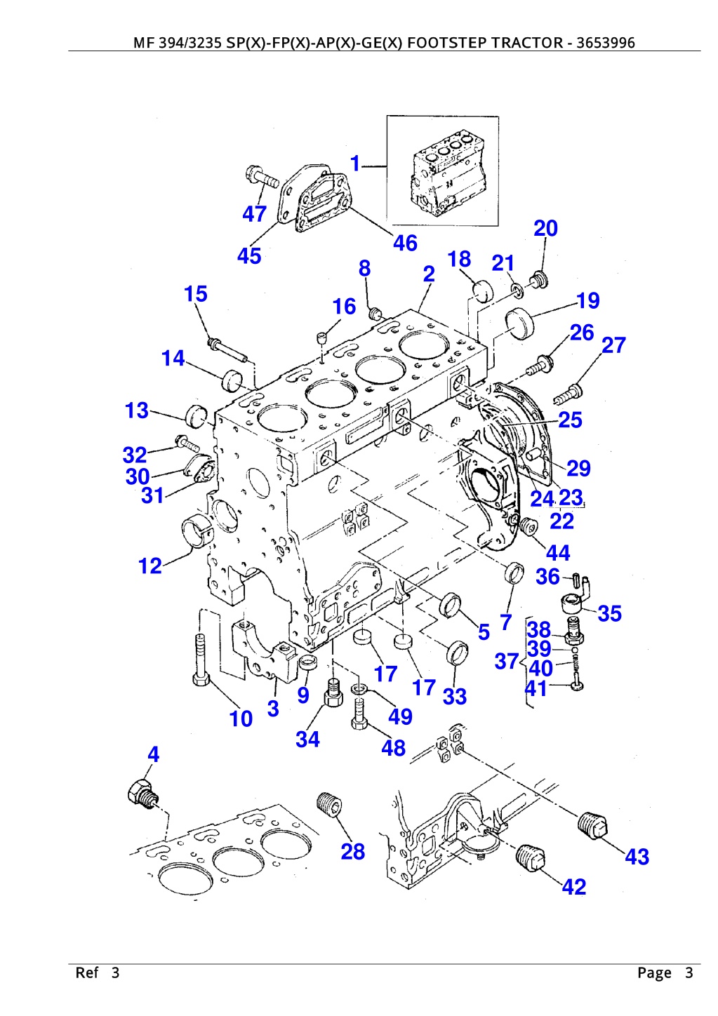 mf 394 3235 sp x fp x ap x ge x footstep tractor l.w