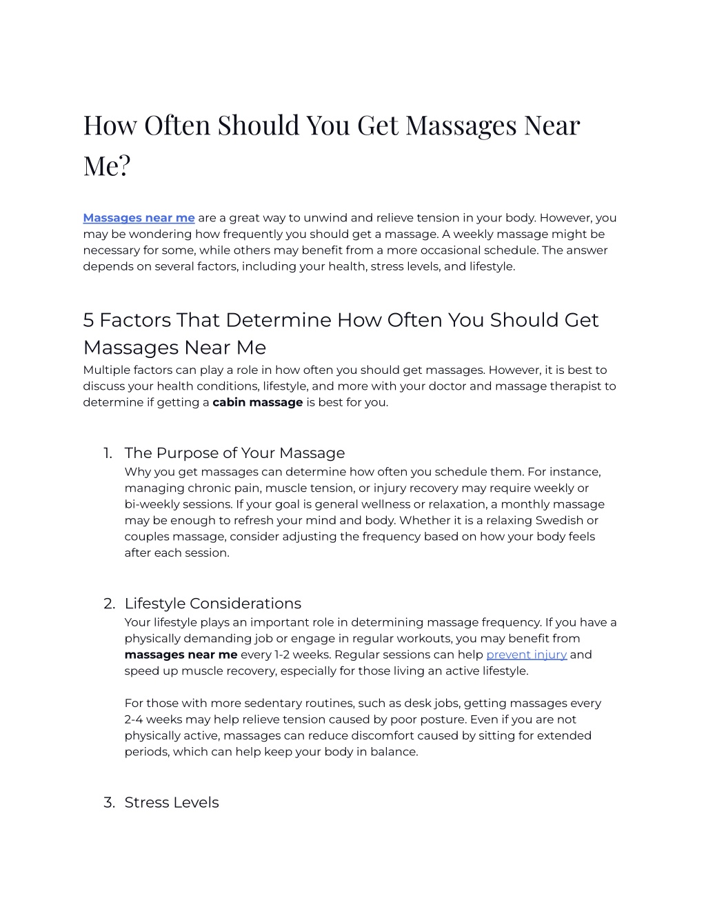 how often should you get massages near me l.w