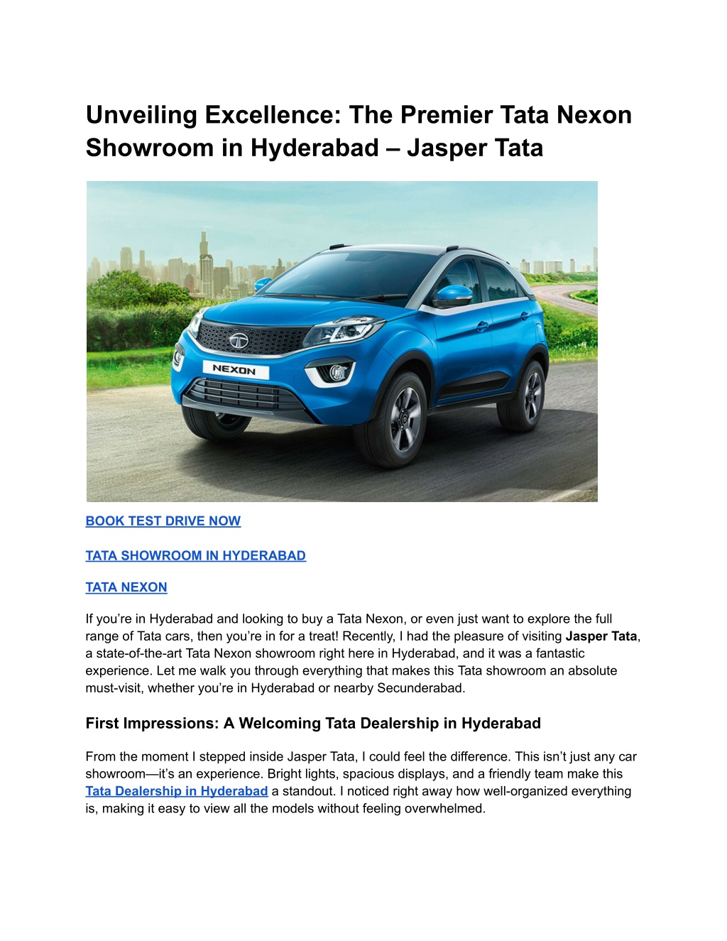 unveiling excellence the premier tata nexon l.w