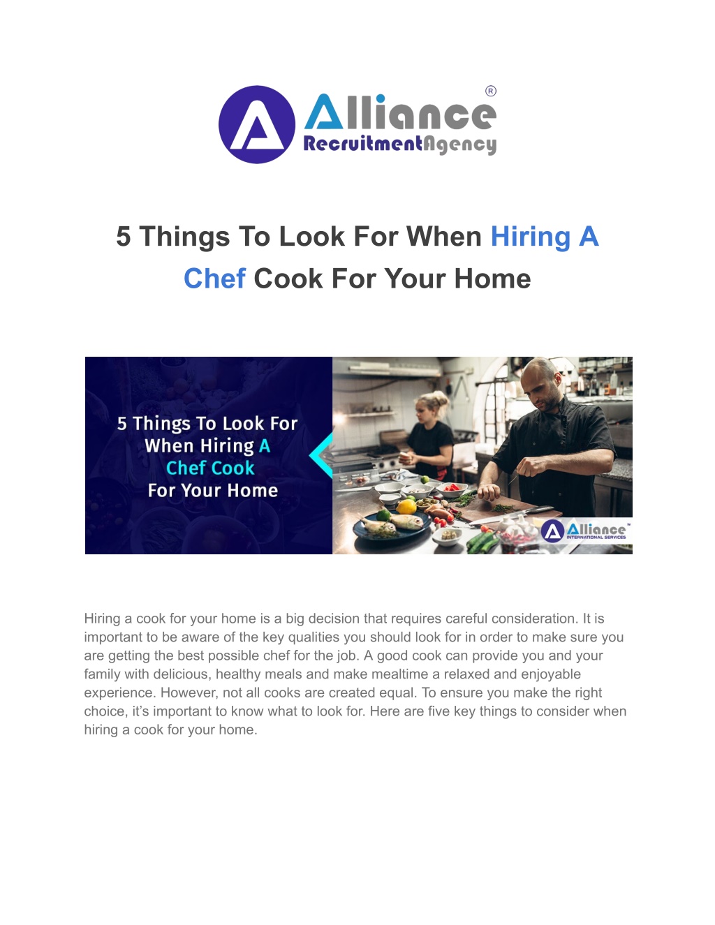 5 things to look for when hiring a chef cook l.w