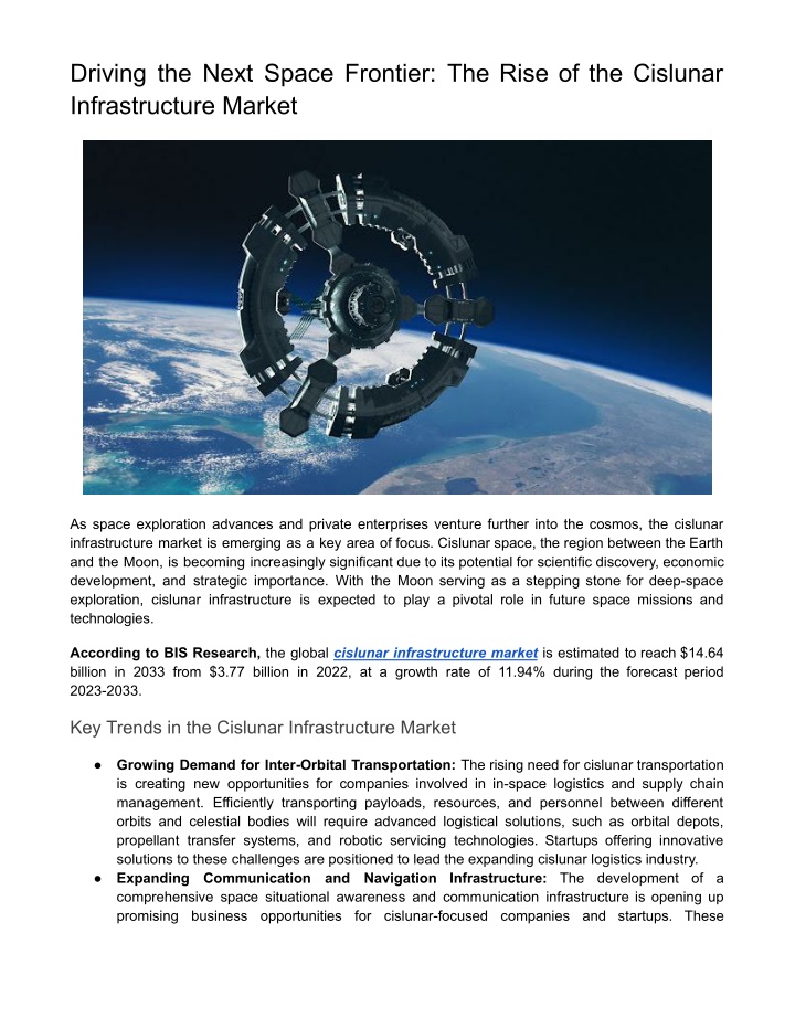 driving the next space frontier the rise n.w