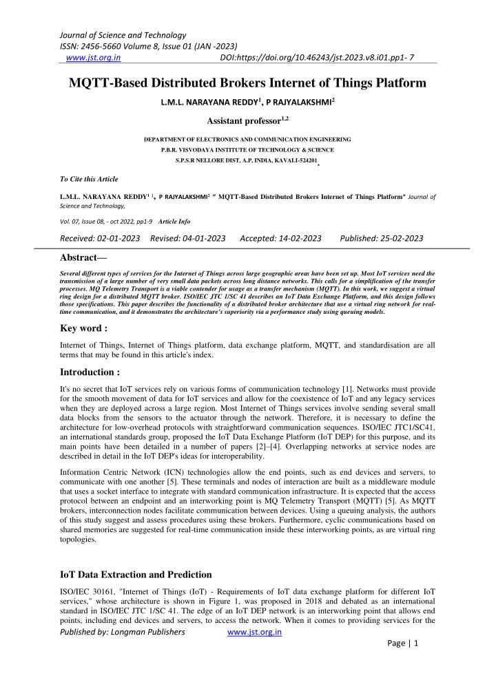 journal of science and technology issn 2456 5660 n.w