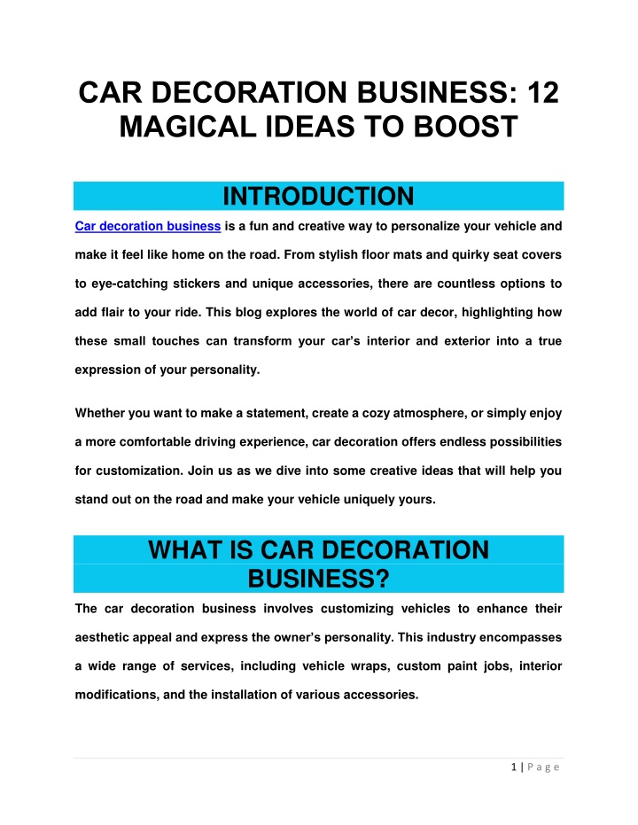 car decoration business 12 magical ideas to boost n.w