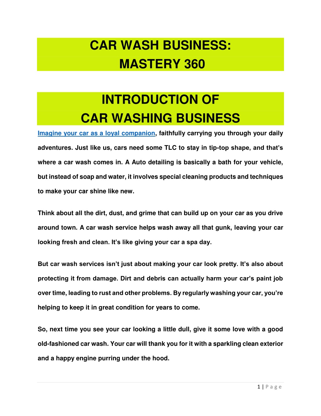 car wash business mastery 360 l.w