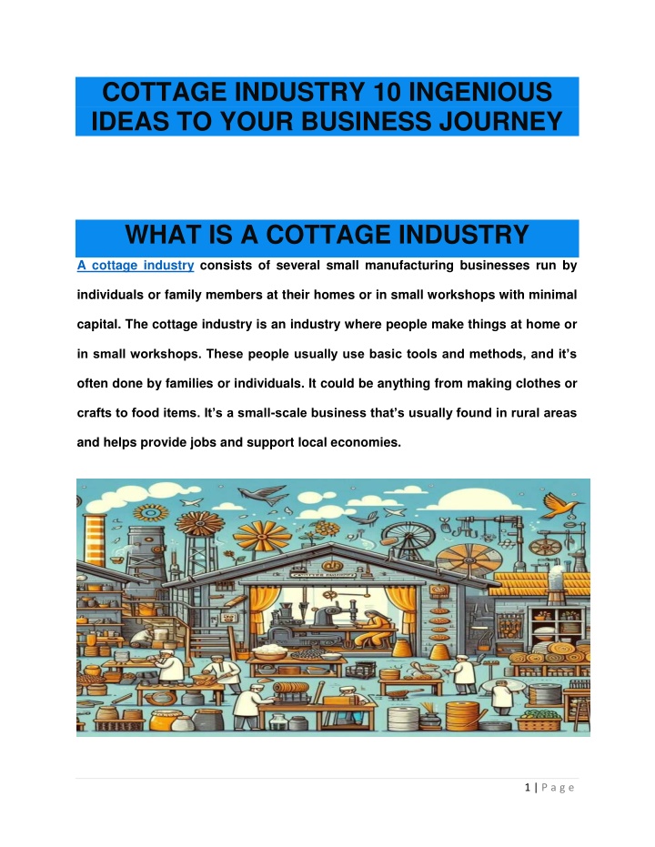 cottage industry 10 ingenious ideas to your n.w