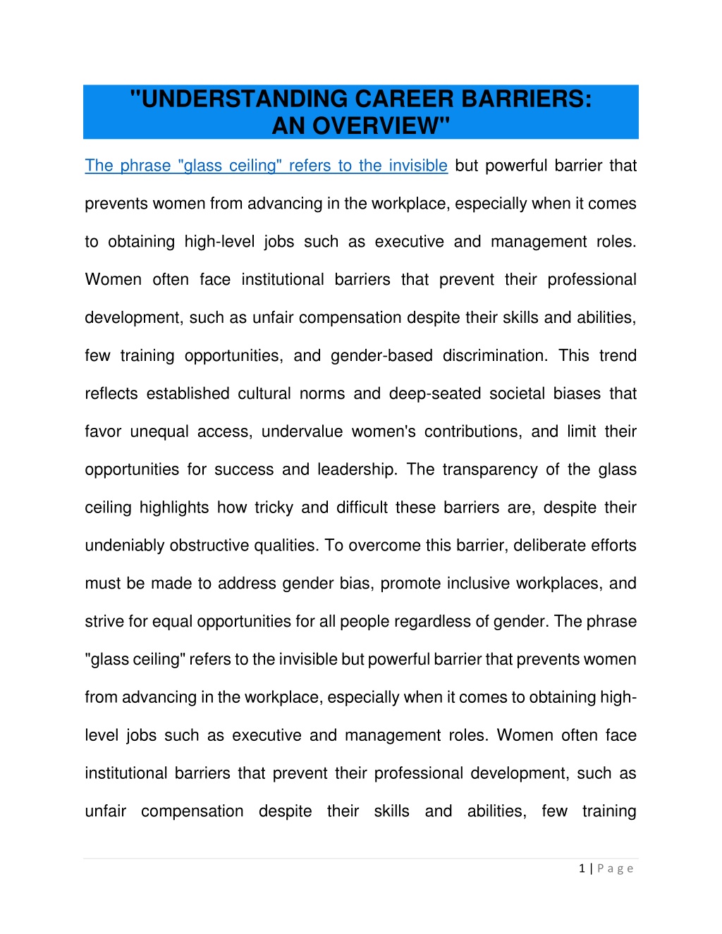 understanding career barriers an overview l.w