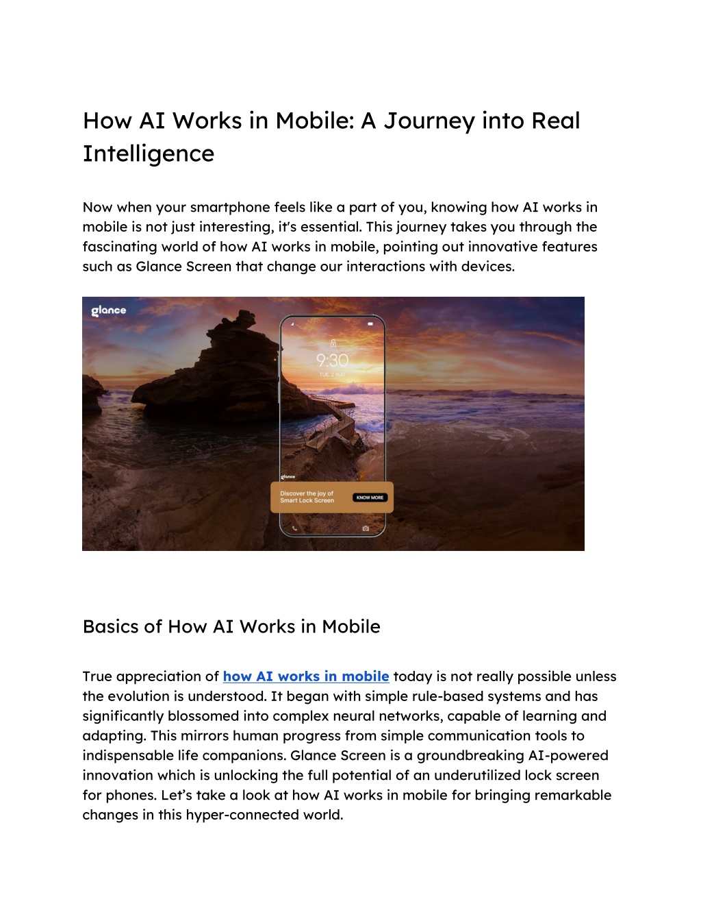 how ai works in mobile a journey into real l.w