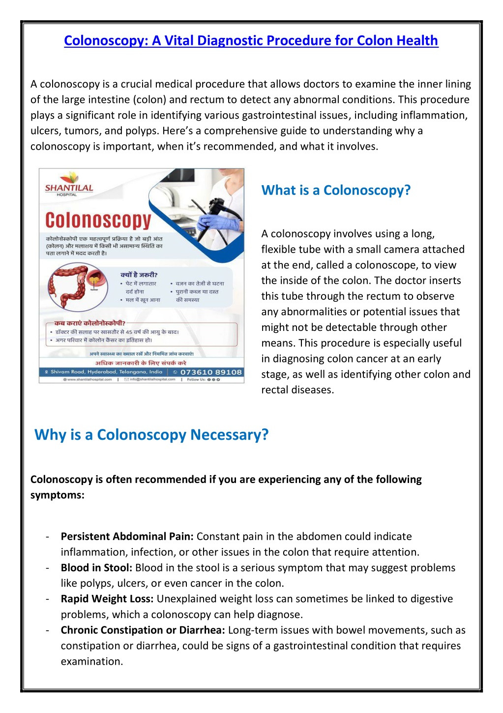 colonoscopy a vital diagnostic procedure l.w