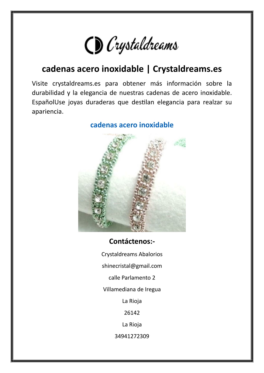 cadenas acero inoxidable crystaldreams es l.w