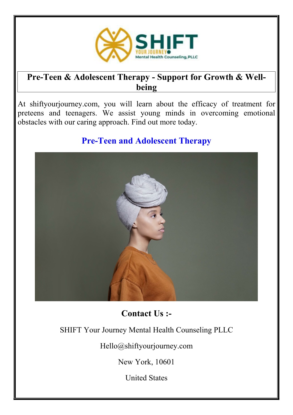 pre teen adolescent therapy support for growth l.w