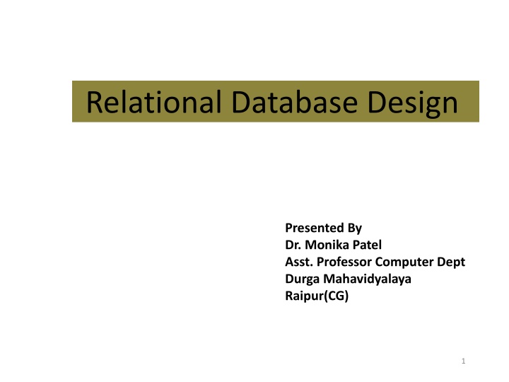 Relational Database Design Fundamentals