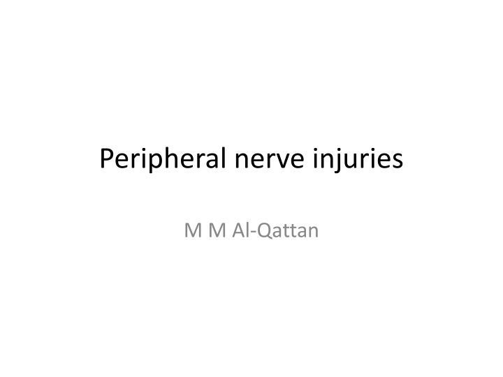 Overview of Peripheral Nerve Injuries and Brachial Plexus Injuries
