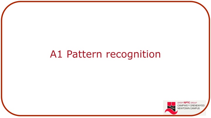 Pattern Recognition in Computational Thinking