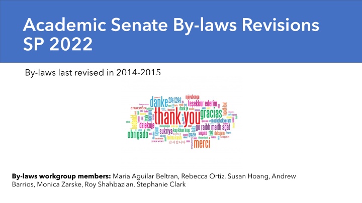 Academic Senate By-Laws Revisions & Officer Positions Overview