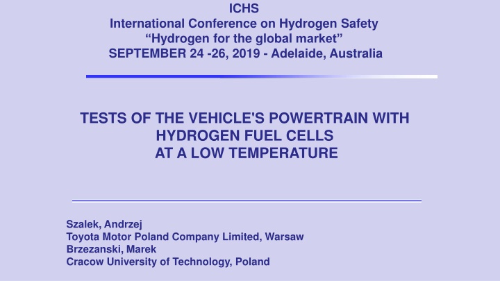 Hydrogen Fuel Cell Vehicle Winter Testing in Poland
