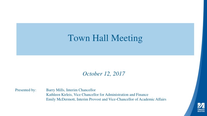UMass Boston Town Hall Meeting Update