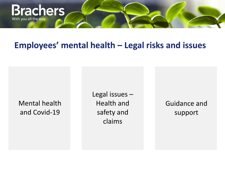 Managing Mental Health and Legal Risks in the Workplace