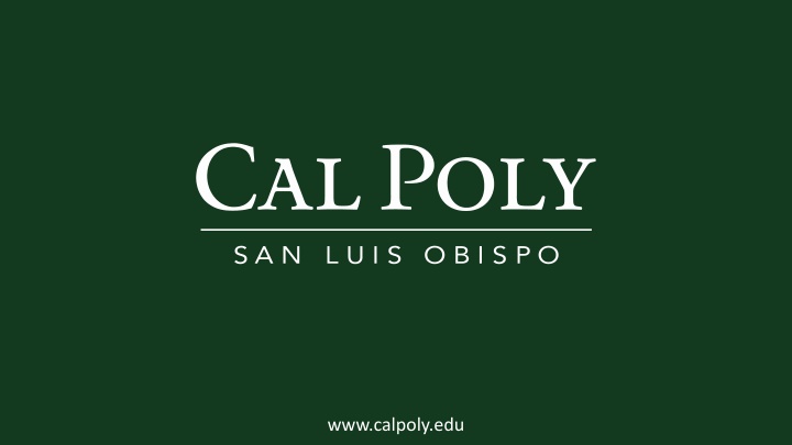 Cal Poly Budget Update and Planning Overview
