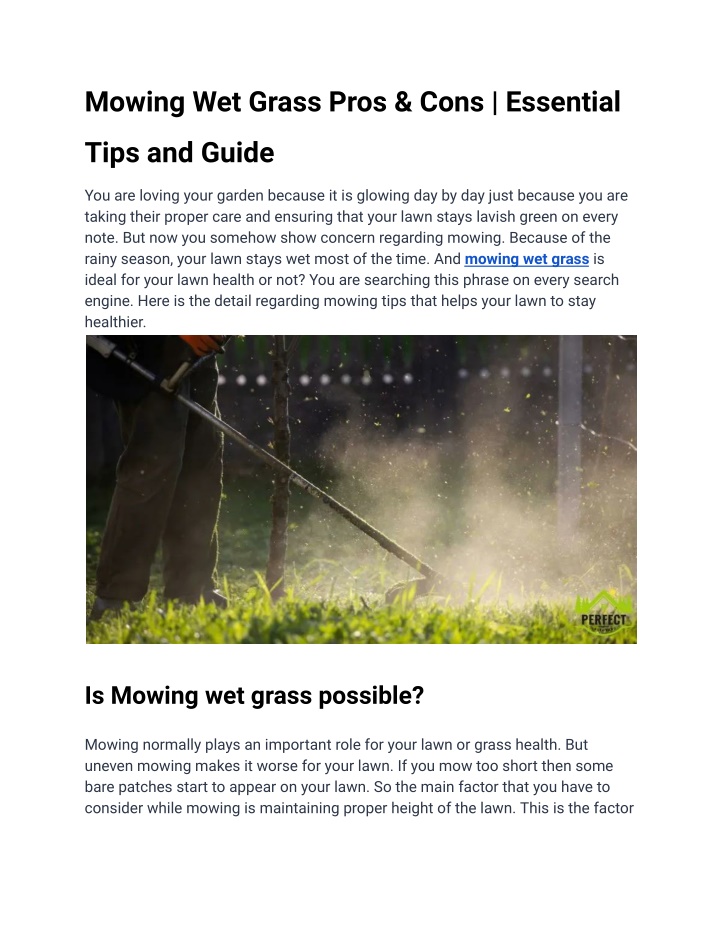 mowing wet grass pros cons essential n.w