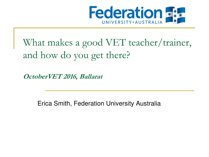 Qualifications and Challenges of VET Teachers in Australia