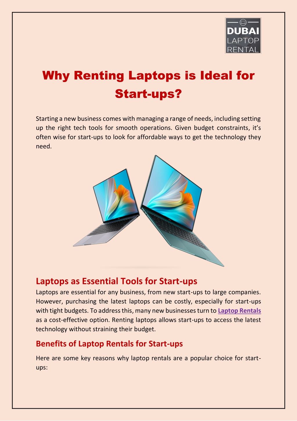 why renting laptops is ideal for start ups l.w