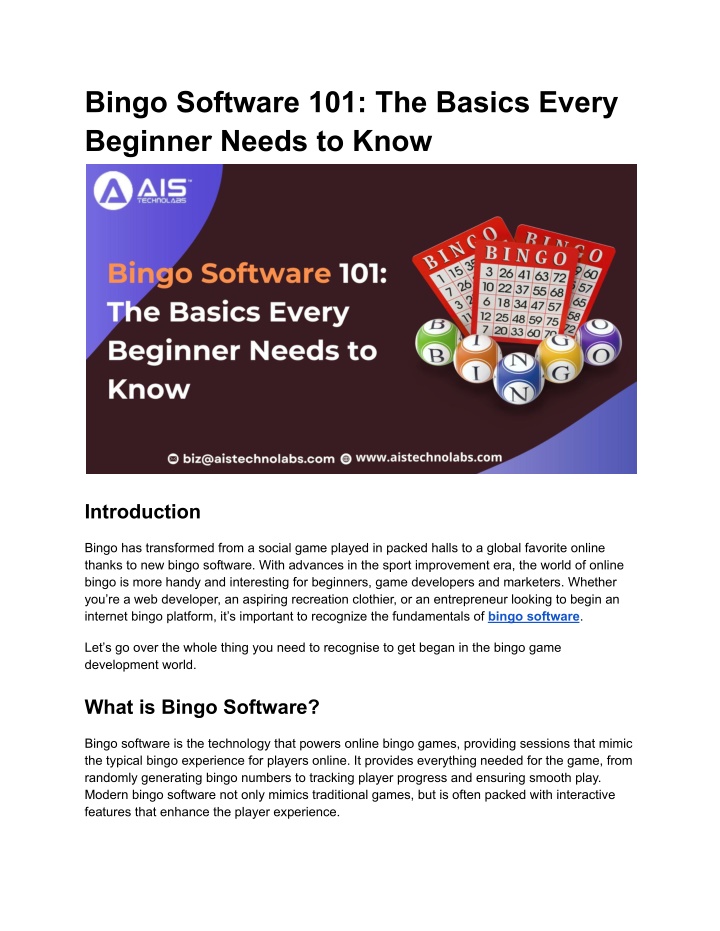 bingo software 101 the basics every beginner n.w
