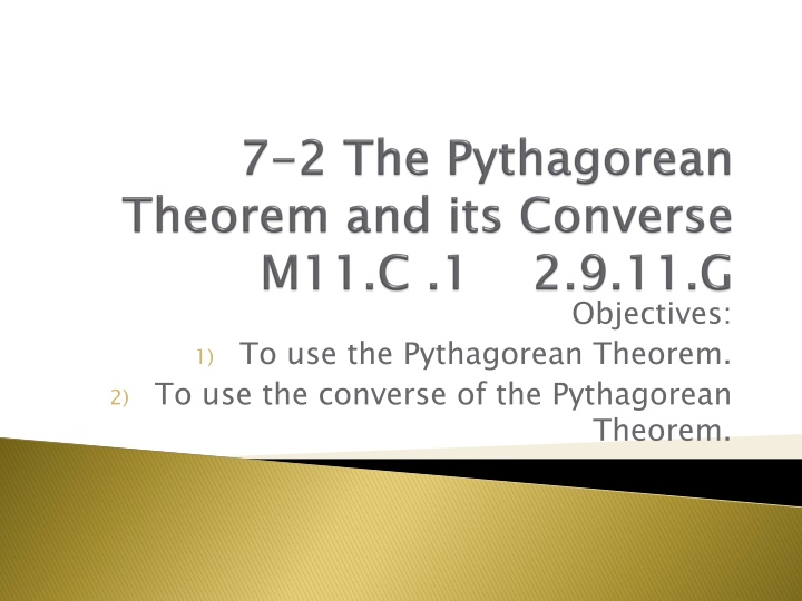 Pythagorean Theorem and Converse in Geometry