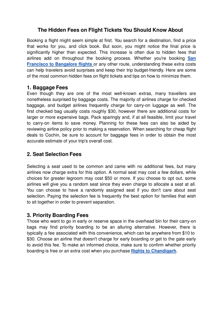 The Hidden Fees on Flight Tickets You Should Know About