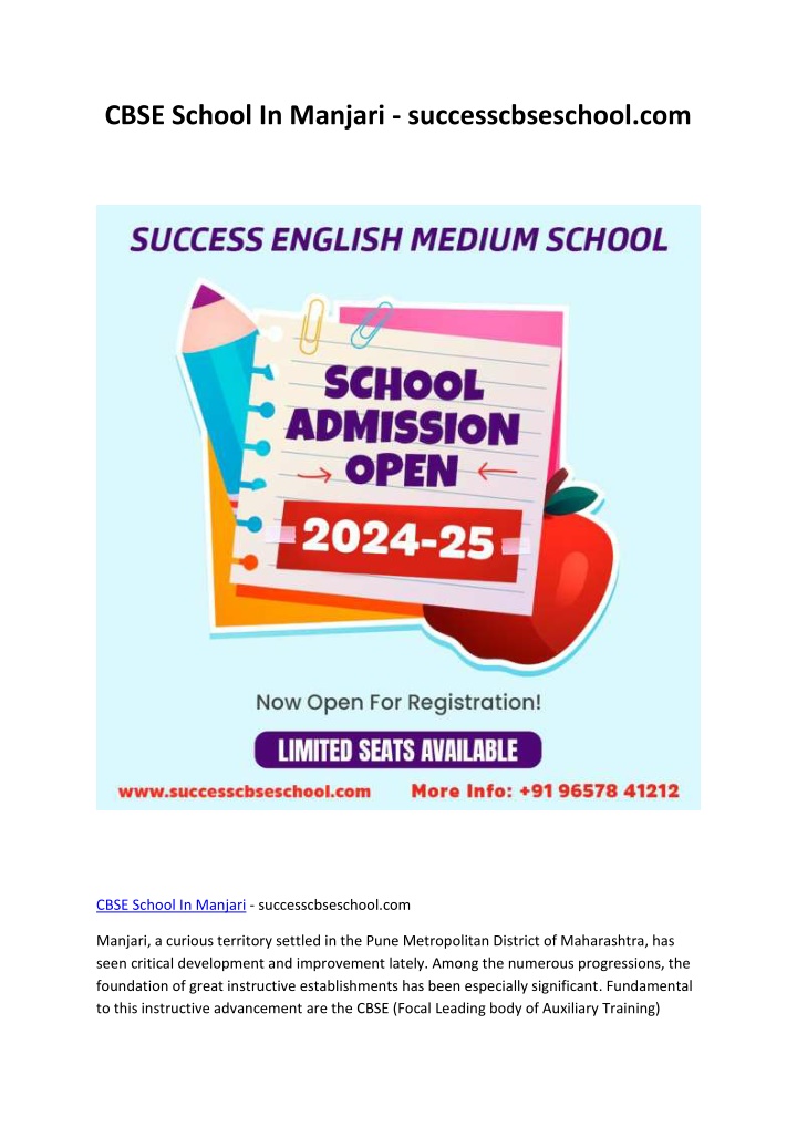 cbse school in manjari successcbseschool com n.w