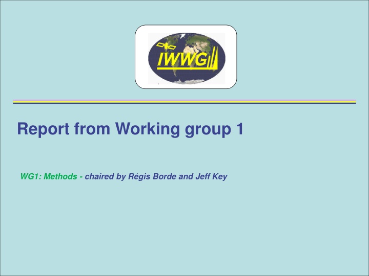 Report from Working Group 1: Methods