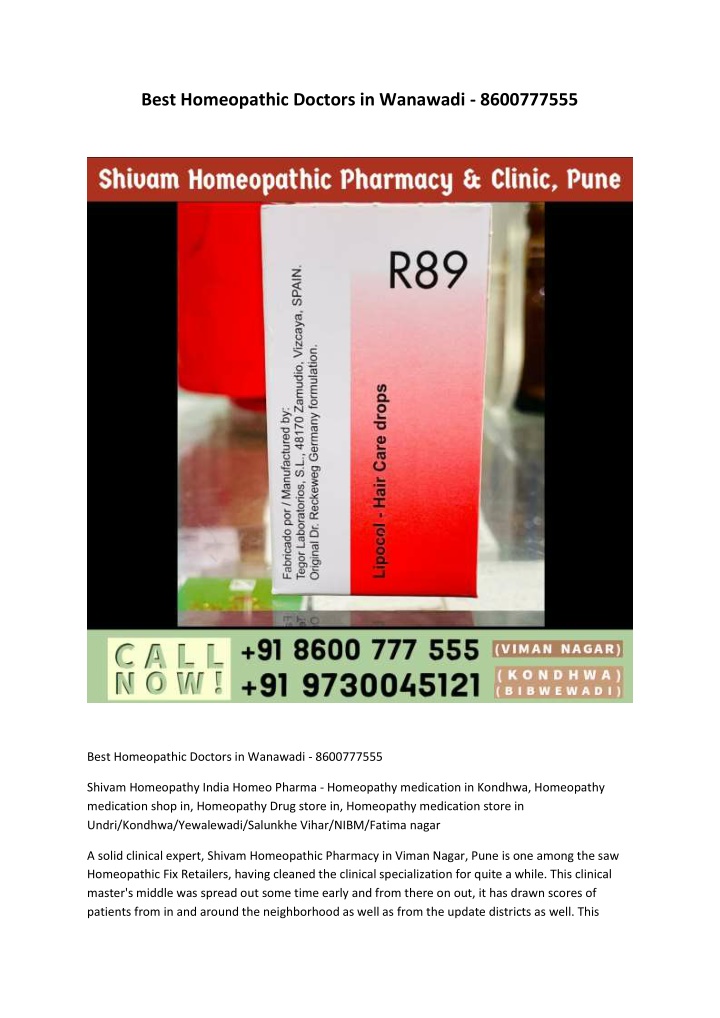 best homeopathic doctors in wanawadi 8600777555 n.w