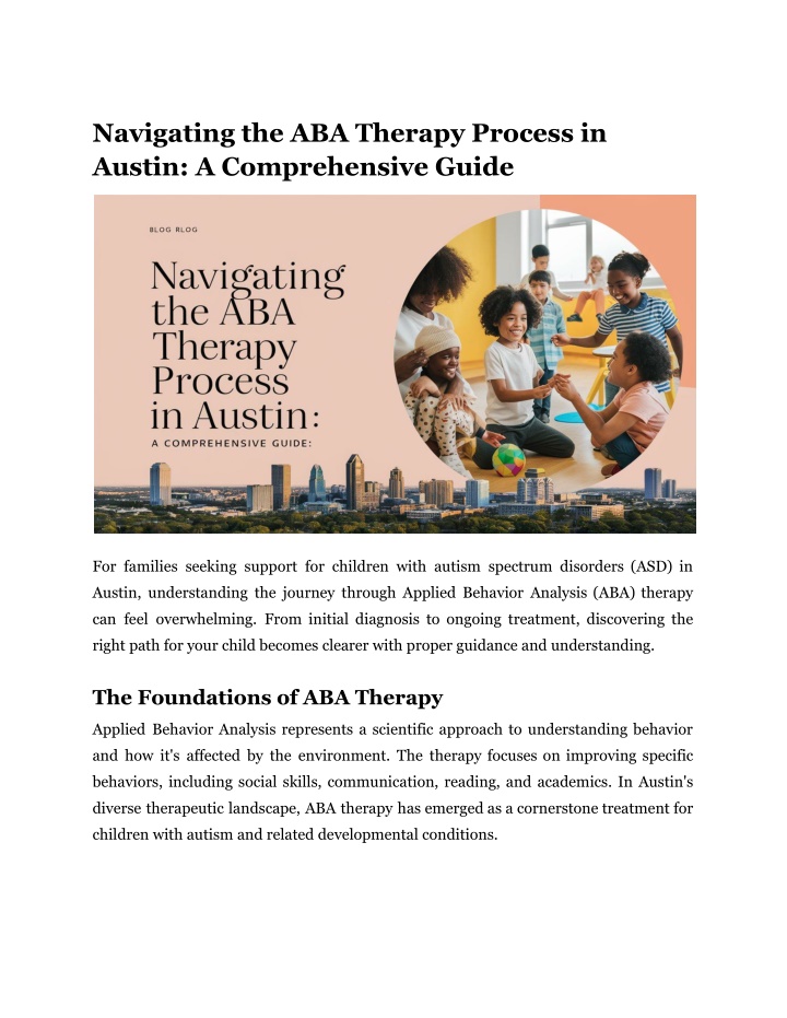 navigating the aba therapy process in austin n.w