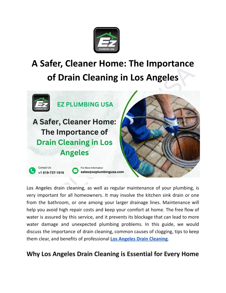 a safer cleaner home the importance of drain n.w