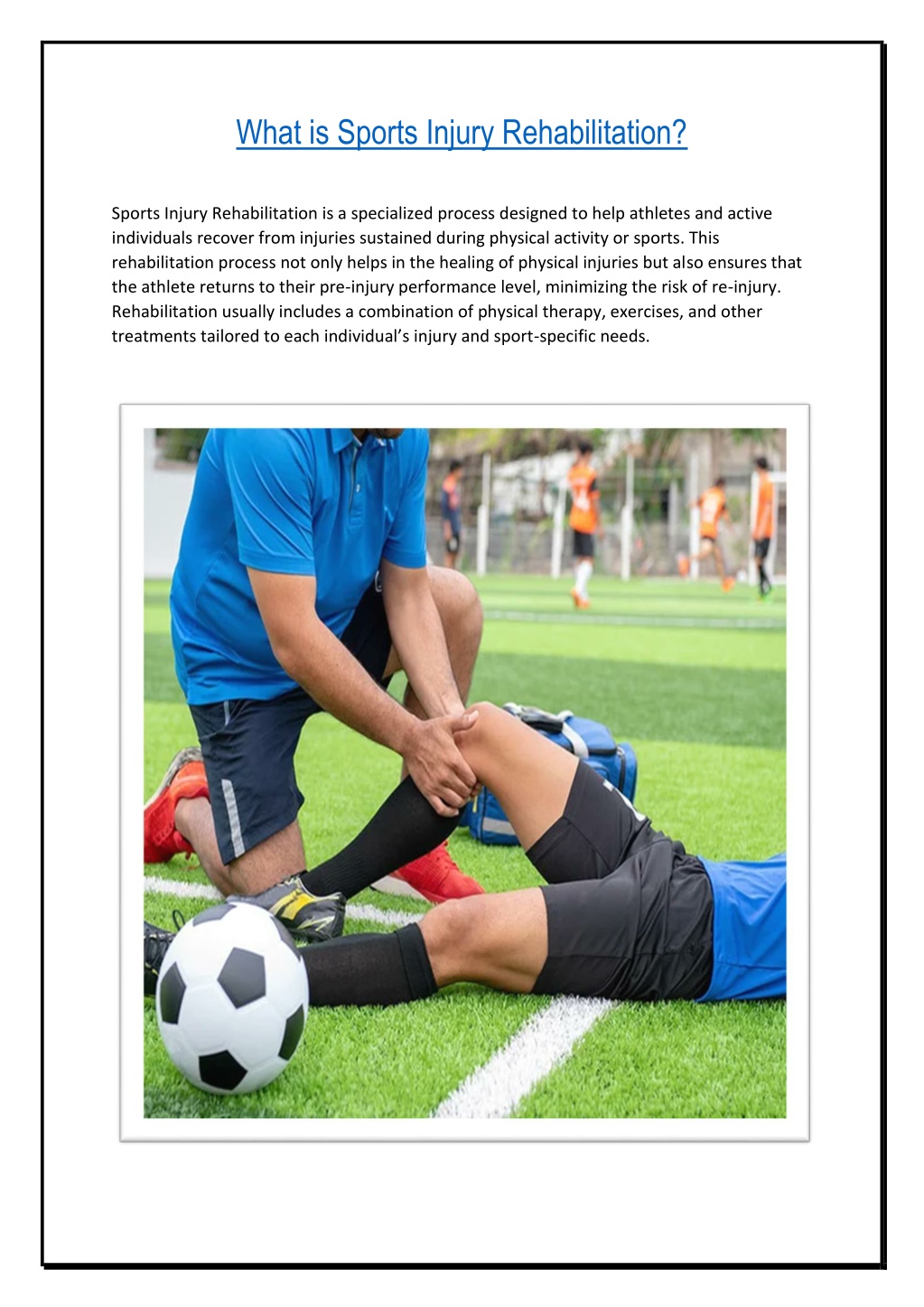 what is sports injury rehabilitation l.w