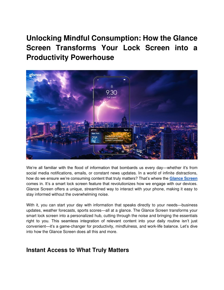 unlocking mindful consumption how the glance n.w