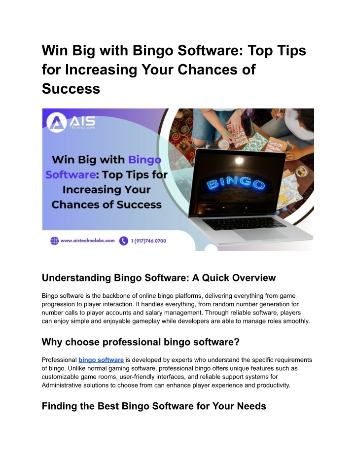 win big with bingo software top tips n.w