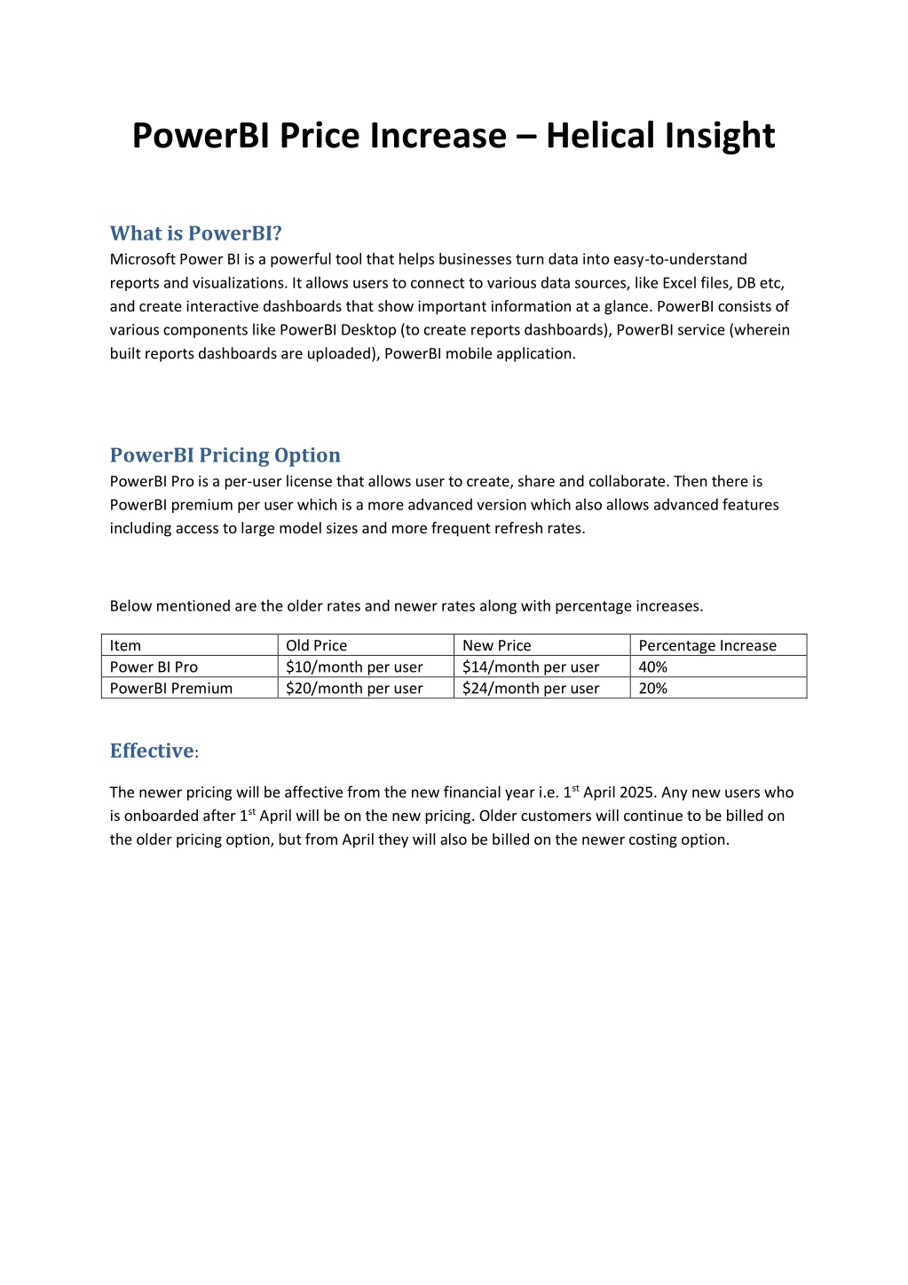 powerbi price increase helical insight l.w