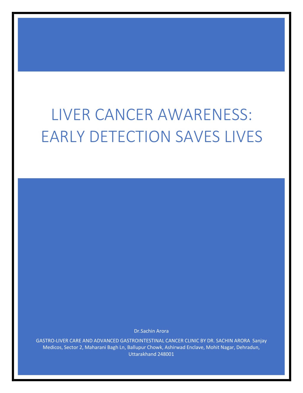 liver cancer awareness early detection saves lives l.w