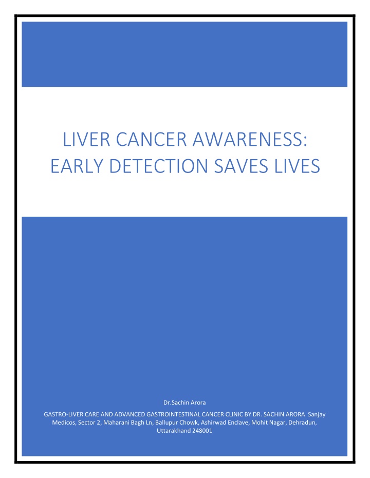 liver cancer awareness early detection saves lives n.w