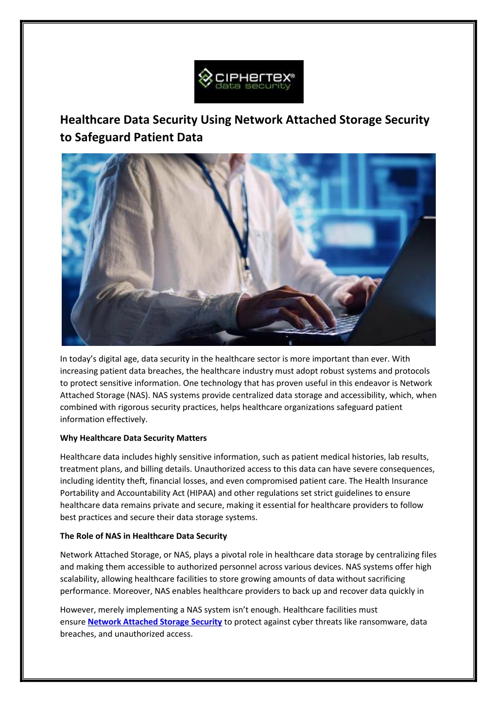 healthcare data security using network attached l.w