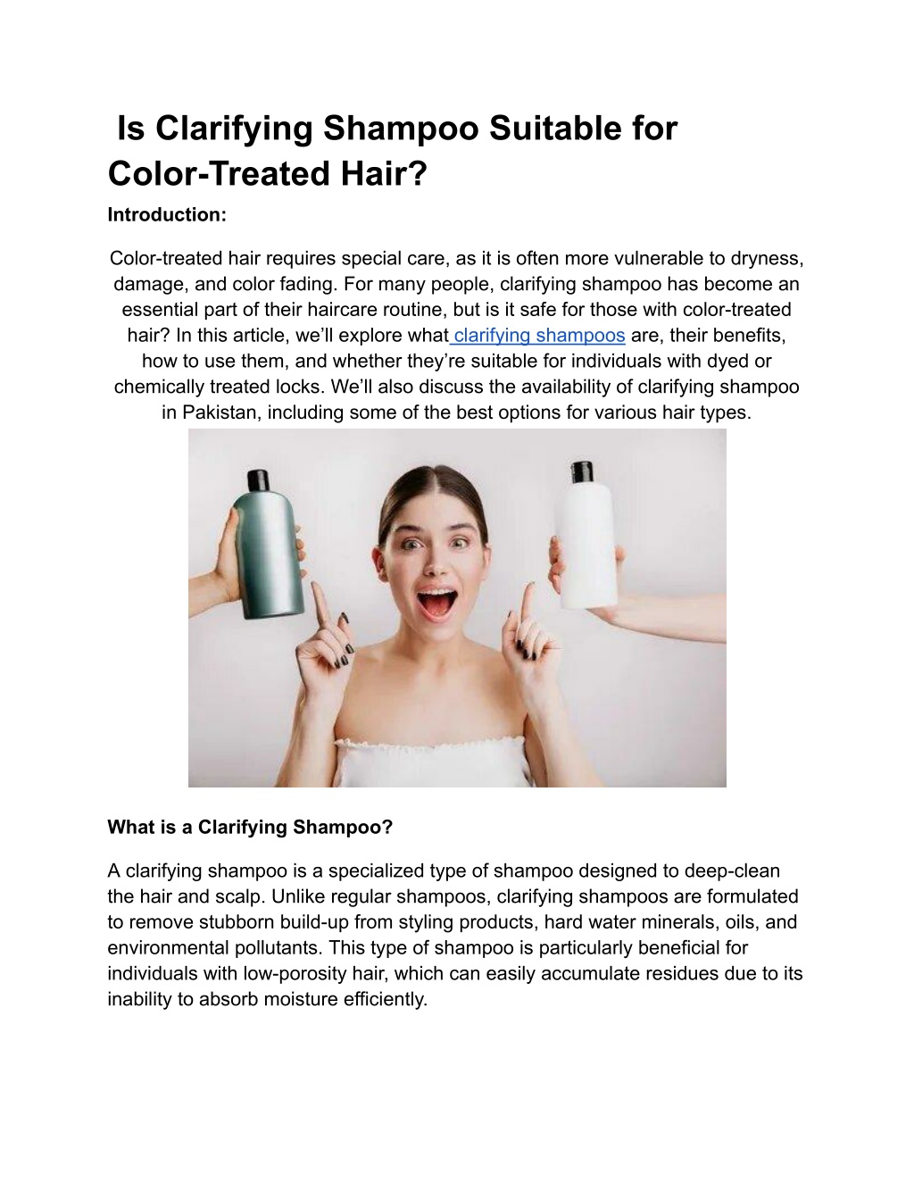 is clarifying shampoo suitable for color treated l.w