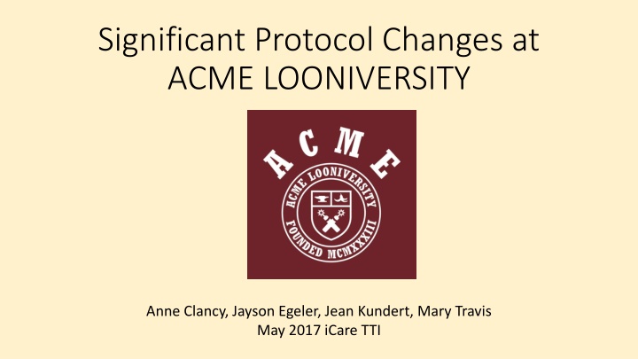 ACME Looniversity's IACUC Amendment Policy