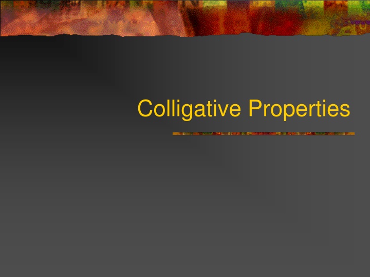 Colligative Properties and Vapor Pressure in Solutions
