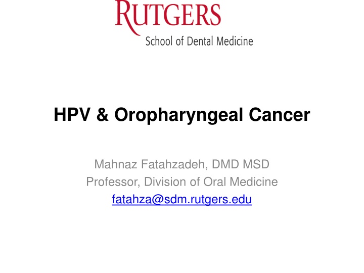 HPV and Oropharyngeal Cancer